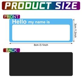 50 Pieces Magnetic Name Tags Dry Erase Labels White Board Nameplates Sticker for School Office Home, 3 x 1.2 Inch, 10 Colors (Hello)