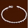 Adjustable Sterling Silver Rope Chain Style Bracelet - Gift For