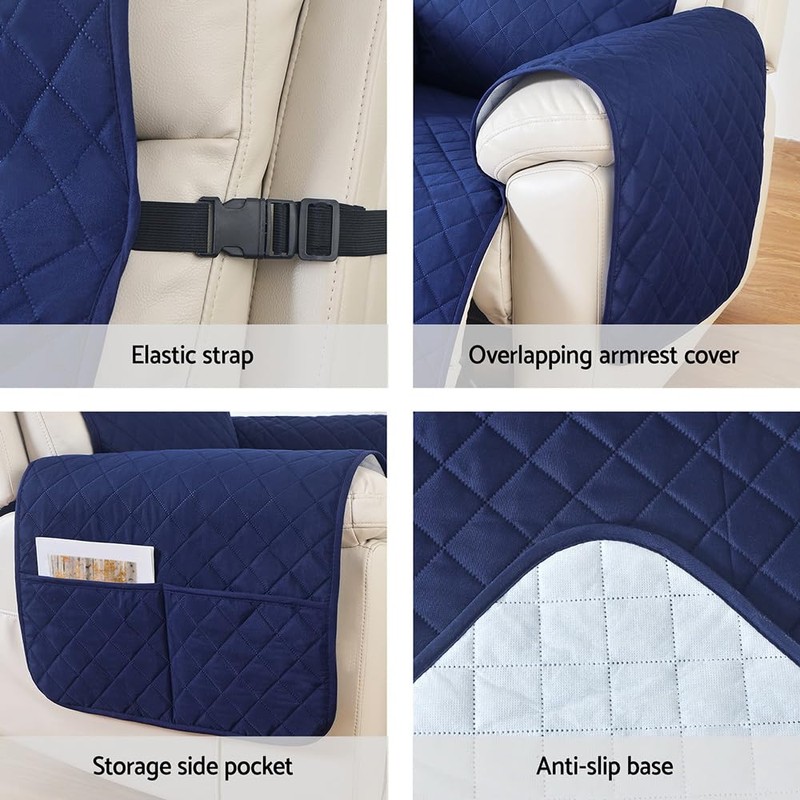 Artiss Recliner Chair Cover Slipcover Quilted 100% Water Resistant Nonslip