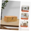 ABOOFAN Straw Woven Basket with Lid Small Sundries Storage Box