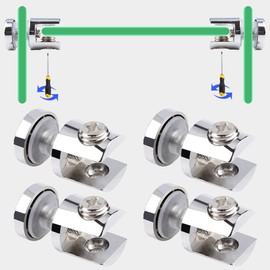 4 Pcs Glass Clamp Clip Adjustable Glass Bracket Glass Shelf Brackets Solid Glass Clamp for Glass Cabinet Kitchen Table Shelves for 5-10mm Thick Glass