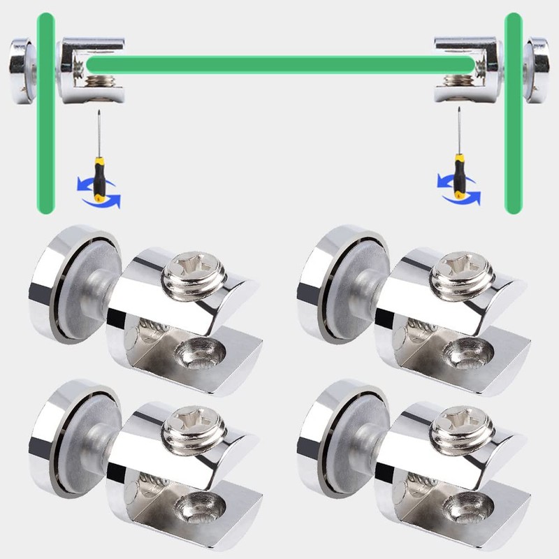 4 Pcs Glass Clamp Clip Adjustable Glass Bracket Glass Shelf