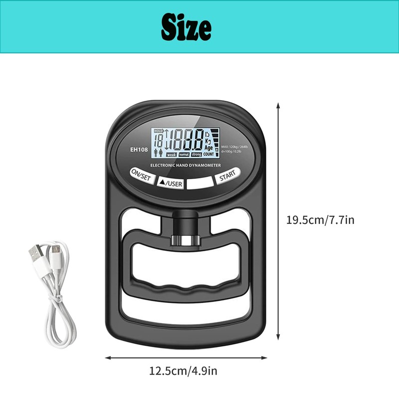 Digital Hand Force Meter 120 kg, Hand Dynamometer, Grip Strength