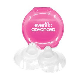Evenflo Advanced Pezoneras de Silicón para Lactancia, 2 Piezas con Estuche, Grado Alimenticio, Sin BPA, Diseño Anatómico, para Pezones Planos o Invertidos