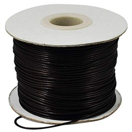 Hilo de poliéster encerado coreano de 185 yardas, cuerda trenzada de cera negra, cordón de alambre para pulsera, collar de 0,8 mm para suministros de fabricación de joyas de macramé