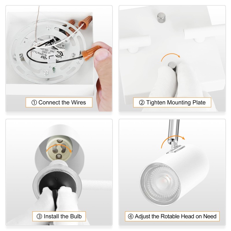 BoostArea 4-Light Track Lighting Kit, Modern Track Lighting Fixtures Ceiling,