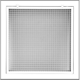 16" x 16" Cube Core Eggcrate Return Air Filter Grille for 1" Filter - Aluminum - White [Outer Dimensions: 18.5" x 18.5]
