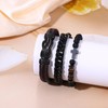 OIDEA Stainless Steel Mens Bracelet Set: 3 Piece Black Gemstone