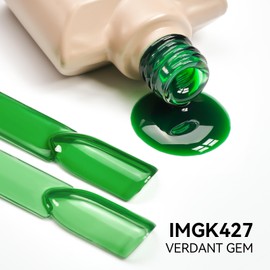 MAYCHAO 15ML Jelly Verdant Gem Gel Nail Polish 1Pc Transparent Green Gel Polish Soak Off UV LED Translucent Nail Polish Nail Art Starter Manicure Salon DIY at Home, 0.5 OZ