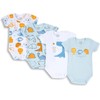 Chicco, Set of 4 Baby Boys Bodysuits Short Sleeve 100%