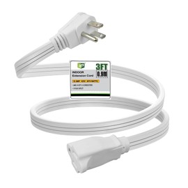 EP 3 Ft Heavy Duty Appliance Extension Cord - 14 Gauge 3 Prong SPT-3 Cable Wire, Ideal for Air Conditioners, Refrigerators, and Major Appliances - Indoor Use, White