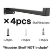 EZYDECOR 4Pcs Shelf Brackets 4 Inch Black Floating Shelf Bracket