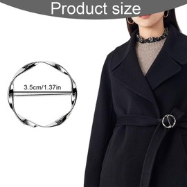 RAMGLYO Pack of 6 Women's Metal Belt Buckle, T Shirt Clip, Buckle, Silk Scarf Ring, Hem Knot Shirt Tie Clip, Girls Buckles and Clasps, silver, A