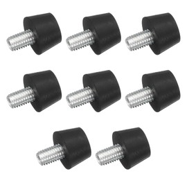sourcing map 8Pcs Thread Adjustable Levelling Feet, 0.98" x 0.71" Rubber Furniture Feet with M10 x 14mm Studs for Table Chair Feet Floor Protector, Black