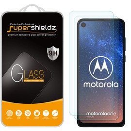 Supershieldz (2 Pack) Designed for Motorola One Vision and One Action Tempered Glass Screen Protector, Anti Scratch, Bubble Free