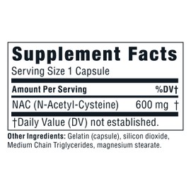 Twinlab N-Acetyl-Cysteine (Nac) - Antioxidant Supplements for Men and Women - 600 mg, 60 Capsules