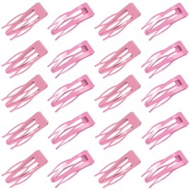 ELANE 20 Pcs Metal Snap Hair Clips for Women,Hair Clips Barrettes Double Grip Hair Clips,Small Hair Clips for Women Girl Thick Fine Hair (Light Pink)
