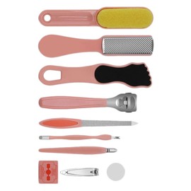 Baluue Portable Foot File and Nail Grinder Set 10pc Pedicure Tool Kit for Women Gentle Foot File for Home Use