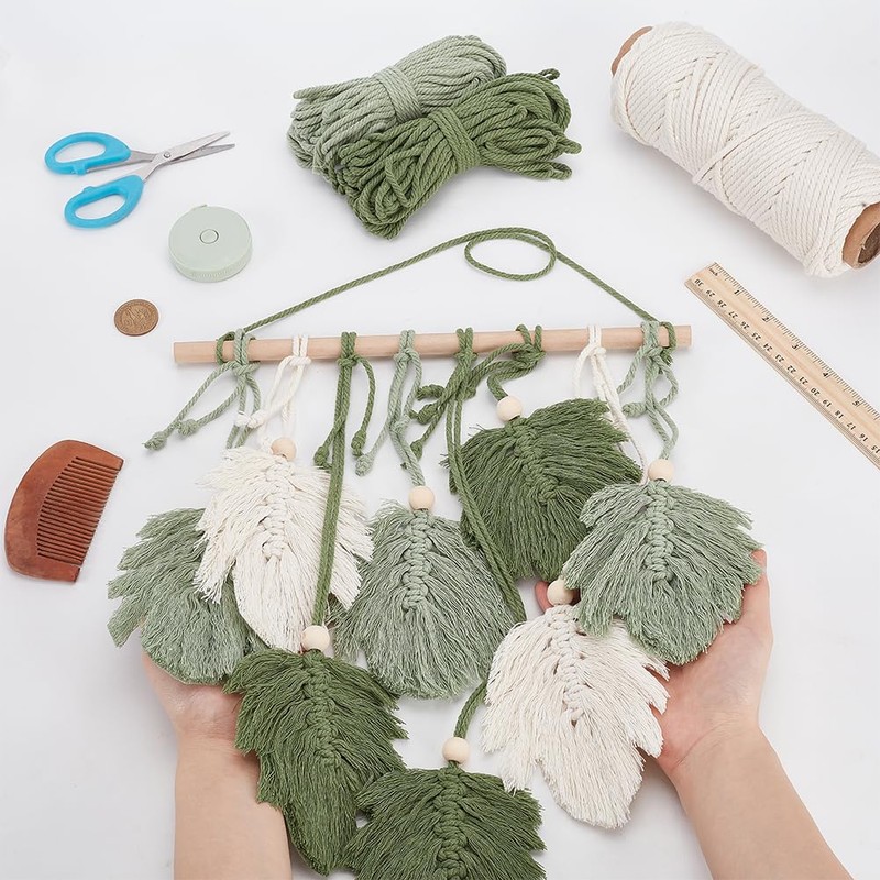 ORIGACH Macrame Wall Hanging Set for Beginners, Macrame Monstera Kit