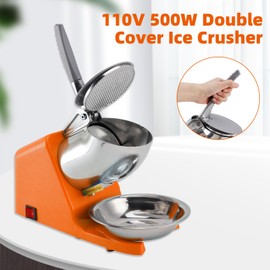 MAD HORNETS Electric Ice Crusher Machine 143LBS/Hr Snow Cone Maker Ice Shaver 500W