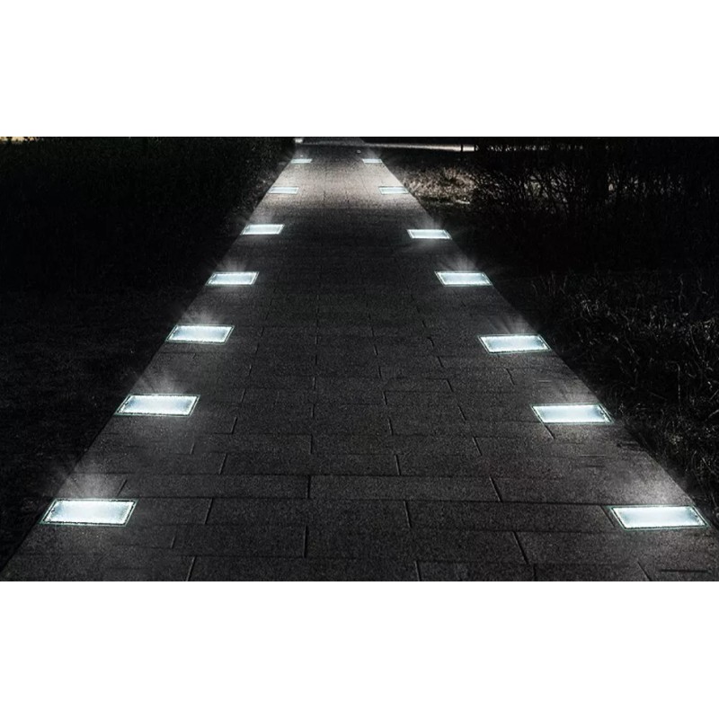ShopTJB 3-Color Dimmable Solar Landscape 4"x8" Brick Paver Lights w/Remote