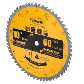 10 Inch Thin Kerf Fine Finish Crosscut Table Saw Blades, 60-Tooth ATB TCT Fine Finish Wood Cutting Circular Saw Blade with 5/8 Inch Arbor
