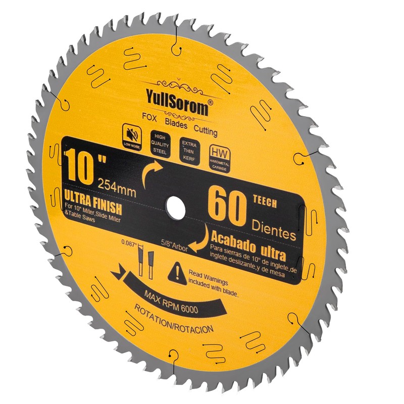 10 Inch Thin Kerf Fine Finish Crosscut Table Saw Blades,