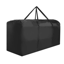 Ihomepark Extra Large Patio Cushion Cover, 68 x 30 x 20 inch Black Outdoor Furniture Seat Cushion Storage Bag, Water Resistant Rectangle Oxford Fabric Bag