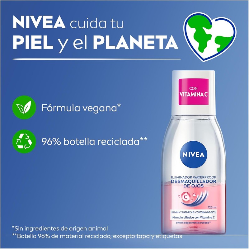 NIVEA Desmaquillante Bifásico de Ojos con Vitamina C, 125 ml