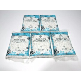 Unbranded Lot of 5 Bags Artificial Snowflakes Christmas Decor Crafts Scenes 2 oz each 10oz
