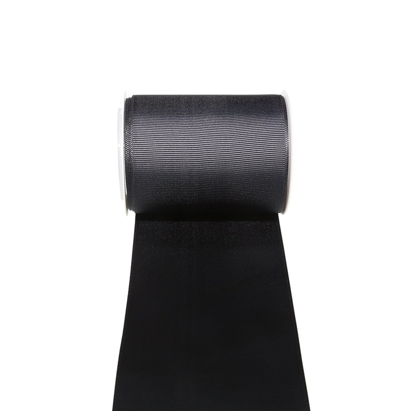 (Grosgrain-030-Black) - IDECOR 7.6cm Wide Solid Grosgrain Ribbon 5 Yards