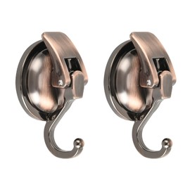 Khdrvok Heavy Duty Vacuum Suction Cup Hooks Powerful Suction Cup Hooks Wreath Hanger for Bathroom&Restroom Shower (Bronze, 2Pack)