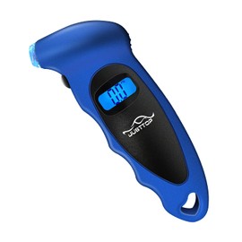 JUSTTOP Digital Tire Pressure Gauge, 150PSI 4 Setting for Cars, Trucks and Bicycles, Backlit LCD and Non-Slip Handle, Easy and Accurate Reading (Royal Blue)