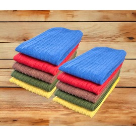 Petal Cliff 10 Pack, 100% Cotton Bar Mop Kitchen Cleaning Dish Cloth, Dish Towel, Super Absorbent, Machine Washable, Multi-Purpose for Home, Kitchen Size: 12x12 inch.