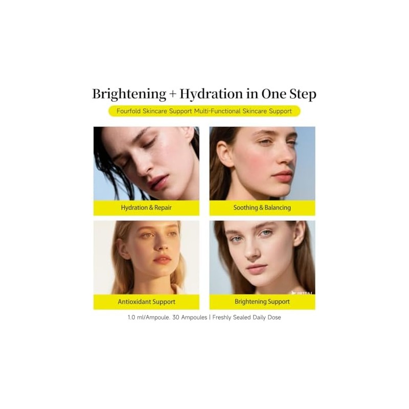 Sérum Facial De Vitamina C Con Glutatión, Ácido Hialurónico 4D