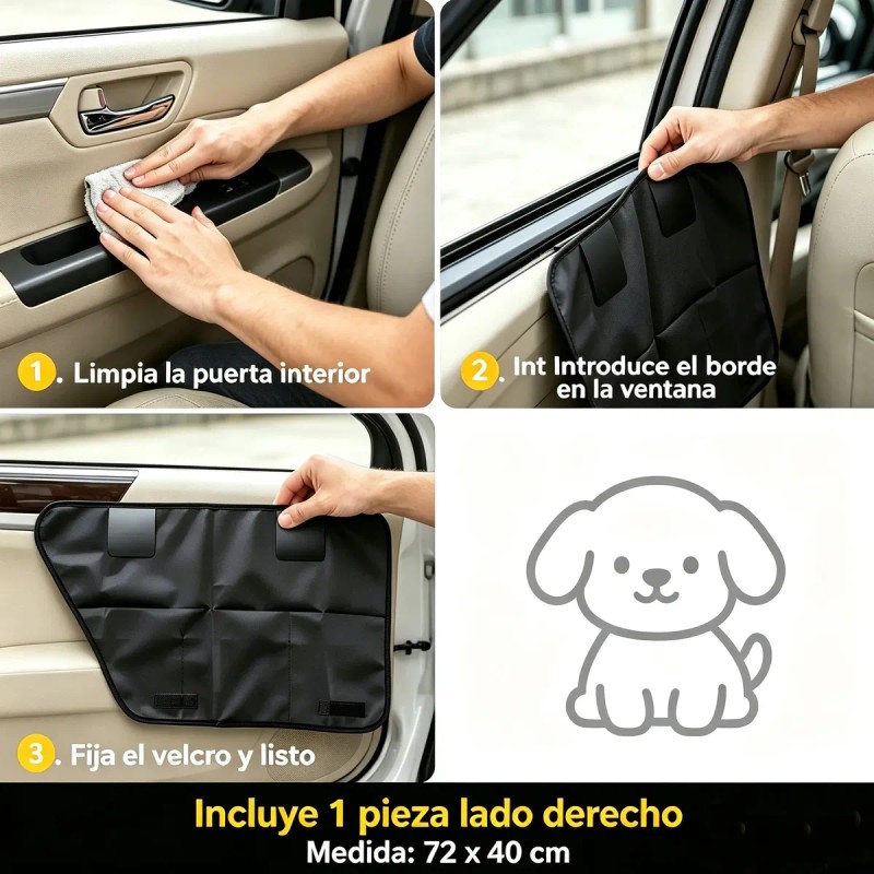 Protector Impermeable De Puerta De Auto Antiarañazo De Perro