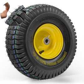 Felixstory 15x6.00-6 Lawn Mower Tire and wheel,15x6-6 Tubeless Riding Mowers Lawn Tire with 3" Offset Hub, 3/4" Bearing,Replacement for Craftsman,Troy - Bilt,John Deere,Cub Cadet Riding Mowers