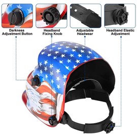 Ejoyous Welding Helmet Welding Mask Automatic Welding Protection for More TIG MIG MAG Modes Red Blue, Red/Blue