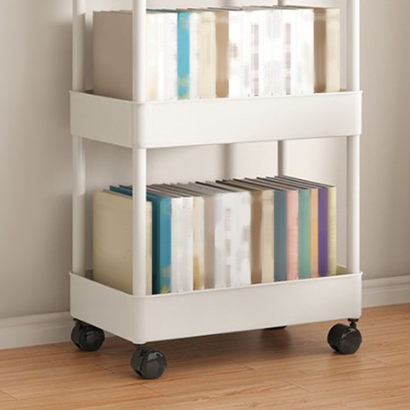 Book Organizer with Wheels Multi Tier Utility Cart Plastic Rolling