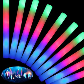 HONLYNE 46 varillas de espuma brillantes con 3 modos de parpadeo colorido, palos de luz de espuma, palos de luz LED, paquete de fiesta para Halloween, Año Nuevo, boda, raves, concierto, Navidad