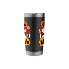 Thanksgiving Turkey, Pumpkin Pie And Football For Grandma Stainless Steel Insulated Tumbler