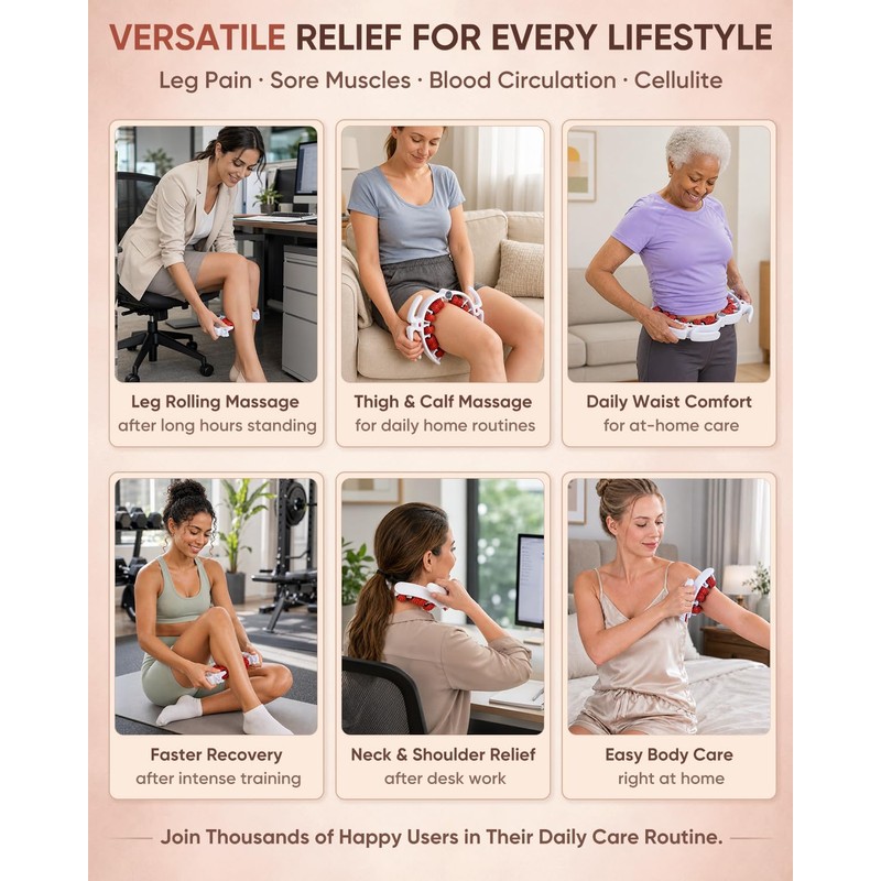 ONUEMP Leg Massager Roller Lymphatic Drainage Cellulite Fascia Massage