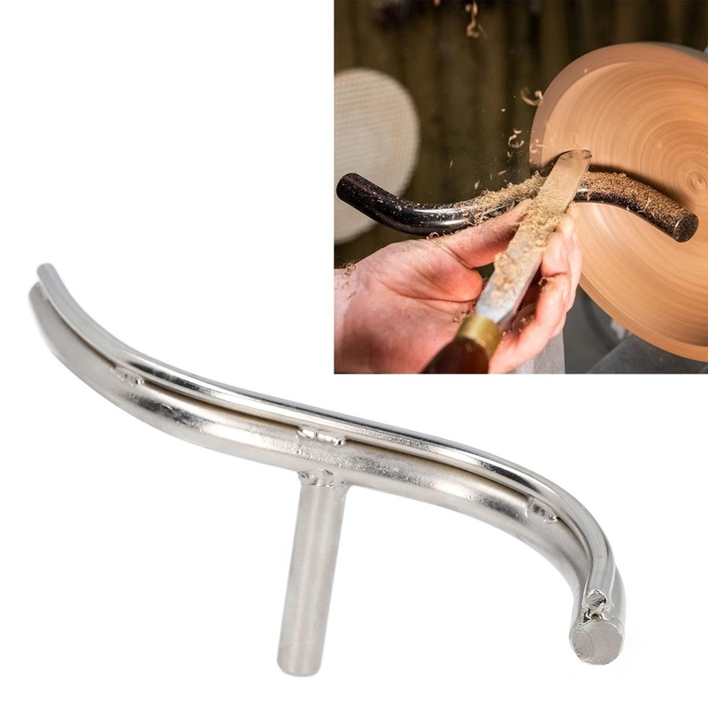 Curved Lathe Tool Rest, S Shaped Stainless Steel Blade, 5/8