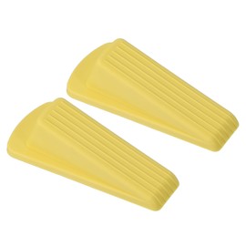 PATIKIL Door Stoppers for Bottom of Door, 2 Pack Sturdy Stackable Rubber Door Stopper Wedge for Tile Concrete Carpet Wood Heavy Duty Door, Yellow