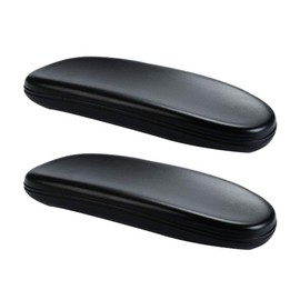 Healifty Replacement Office Chair Armrest Arm Pad PU Leather Padded Armrest Elbow Cushion for Universal Chair 2 Pieces (Black)