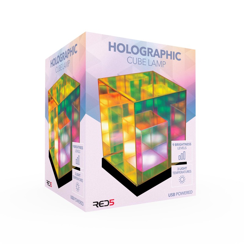 RED5 USB Holographic Infinity Effect Cube Lamp Adjustable Brightness Mood