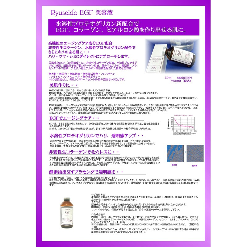 Formulated with 10x concentration of EGF in placenta, nano-collagen, and