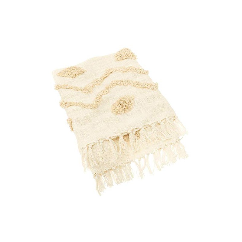 Sass & Belle Blanca Tufted Zigzag Throw