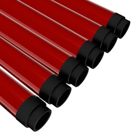KastLite T8 LED/Fluorescent Light Tube Guard with End Caps - 46-3/8" Lamp Diffuser Covers & Safety Sleeves, Red Protective Plastic Bulb Replacement Covering & Overhead Lighting Accessory, Pack of 12