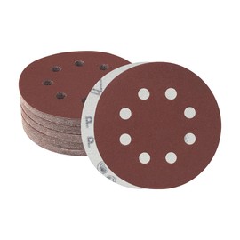 Meccion 125 mm Sandpaper Pack of 50 Velcro Sanding Discs Sanding Sheets Grit 180 8 Holes Round for Random Orbital Sander